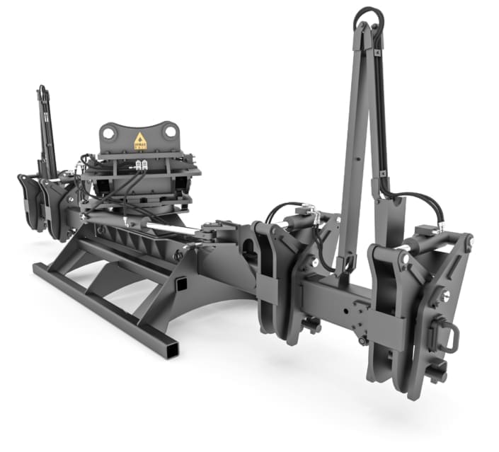 DymaxRail Rail Handler LG rail handling grapple with telescopic arms and positive-lock grapple heads — product view