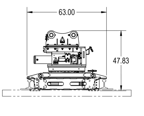 Dimensions of Dymax Railway Track Panel Handler Attachment